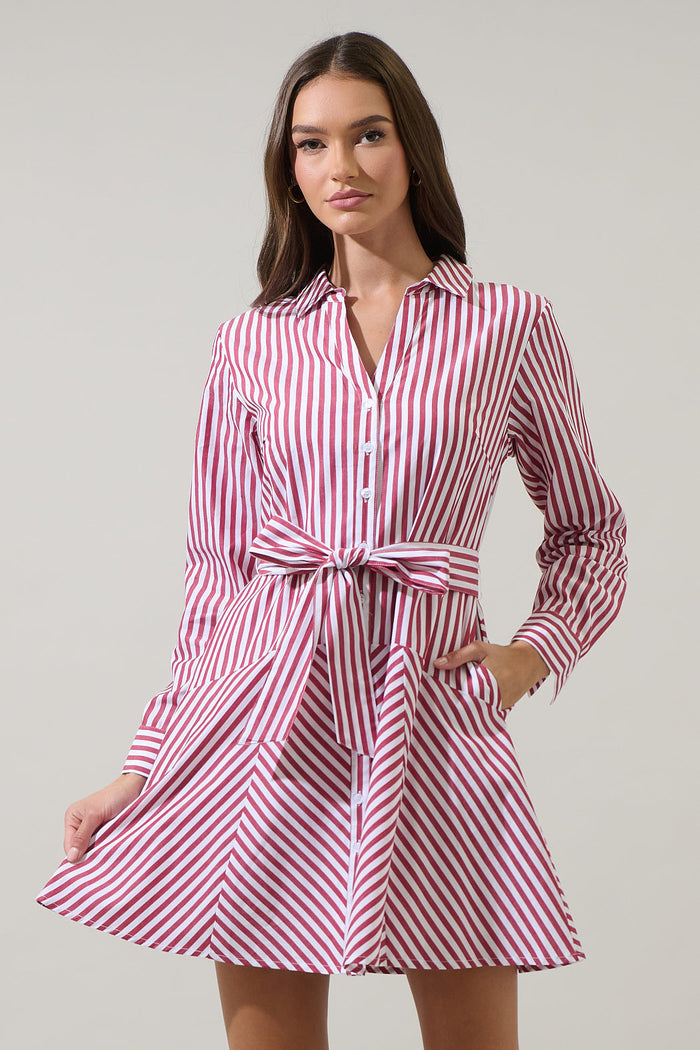 Kenada Stripe Flare Mini Dress