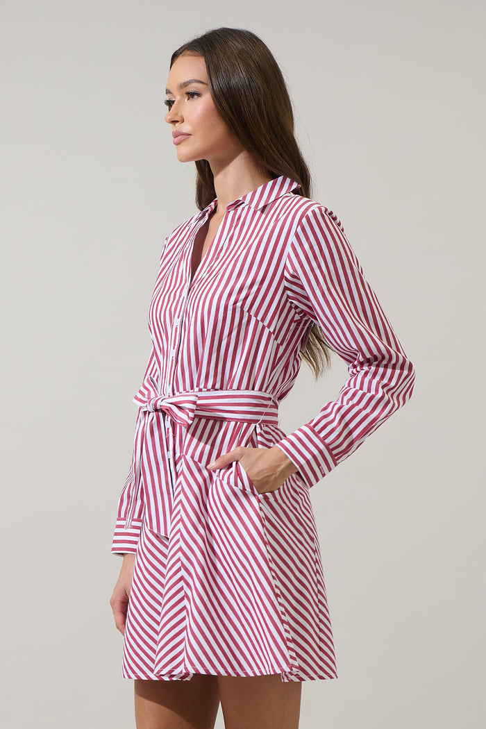 Kenada Stripe Flare Mini Dress