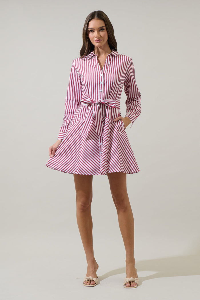 Kenada Stripe Flare Mini Dress
