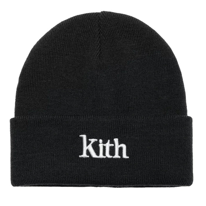 Kith Serif Beanie Black - Afewvibe