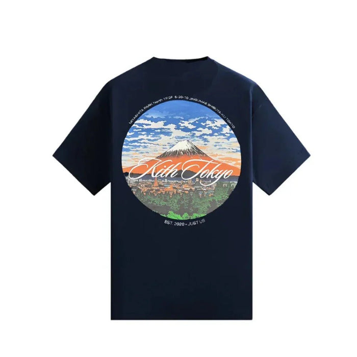 KITH TOKYO FUJI LOGO TEE Navy - Afewvibe