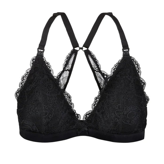 Lace Nursing Bra Black - Intimate Whispers