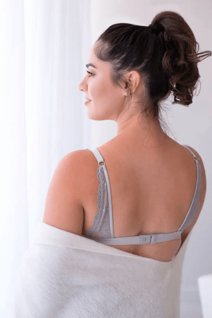 Lace Nursing Bralette (French Grey) - Intimate Whispers