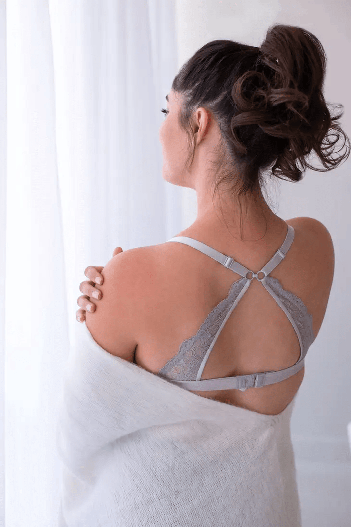 Lace Nursing Bralette (French Grey) - Intimate Whispers