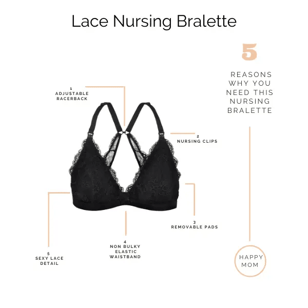 Lace Nursing Bralette (French Grey) - Intimate Whispers