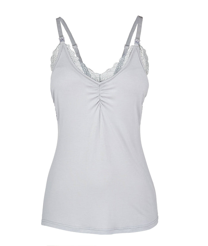 Lace Nursing Camisole Grey - Intimate Whispers