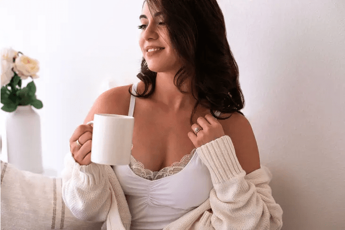 Lace Nursing Camisole (White) - Intimate Whispers