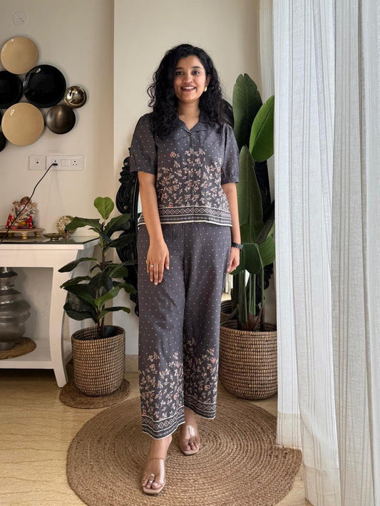 Laila Cropped Shirt Coord Set