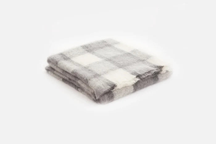 Gray - Brushed Mohair Throw