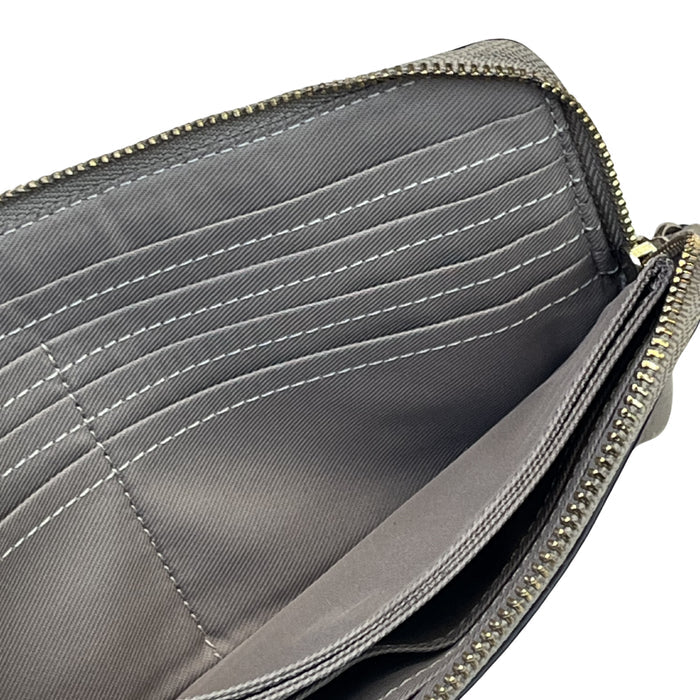 Coach Leather Wristlet Wallet (Grey)