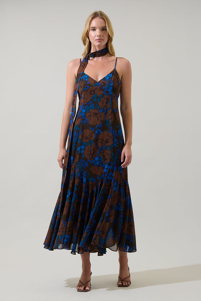 Lebanon Floral Hagny Pleated Midi Dress