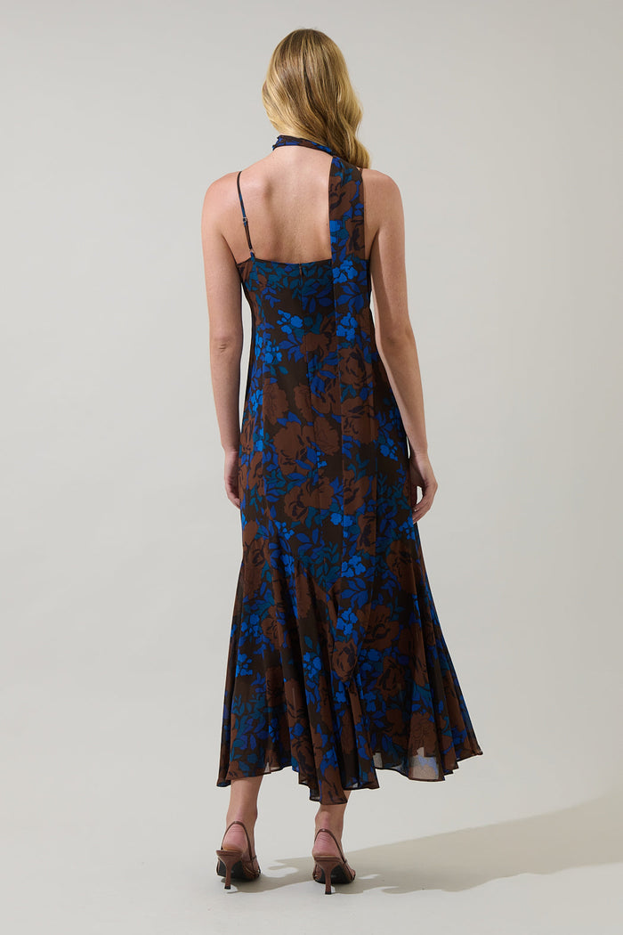 Lebanon Floral Hagny Pleated Midi Dress