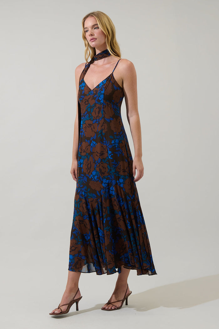 Lebanon Floral Hagny Pleated Midi Dress