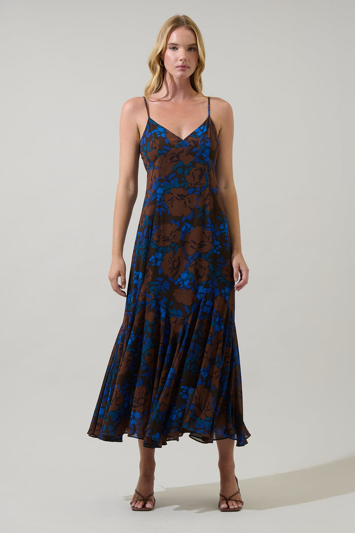 Lebanon Floral Hagny Pleated Midi Dress