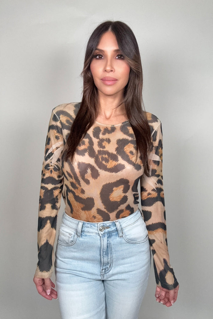 Style the Leopard Mesh Top exclusively at Born To Glam
