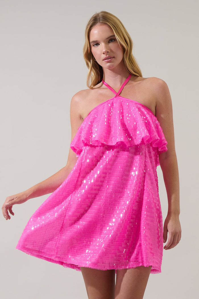 Liviana Sequin Shift Mini Dress