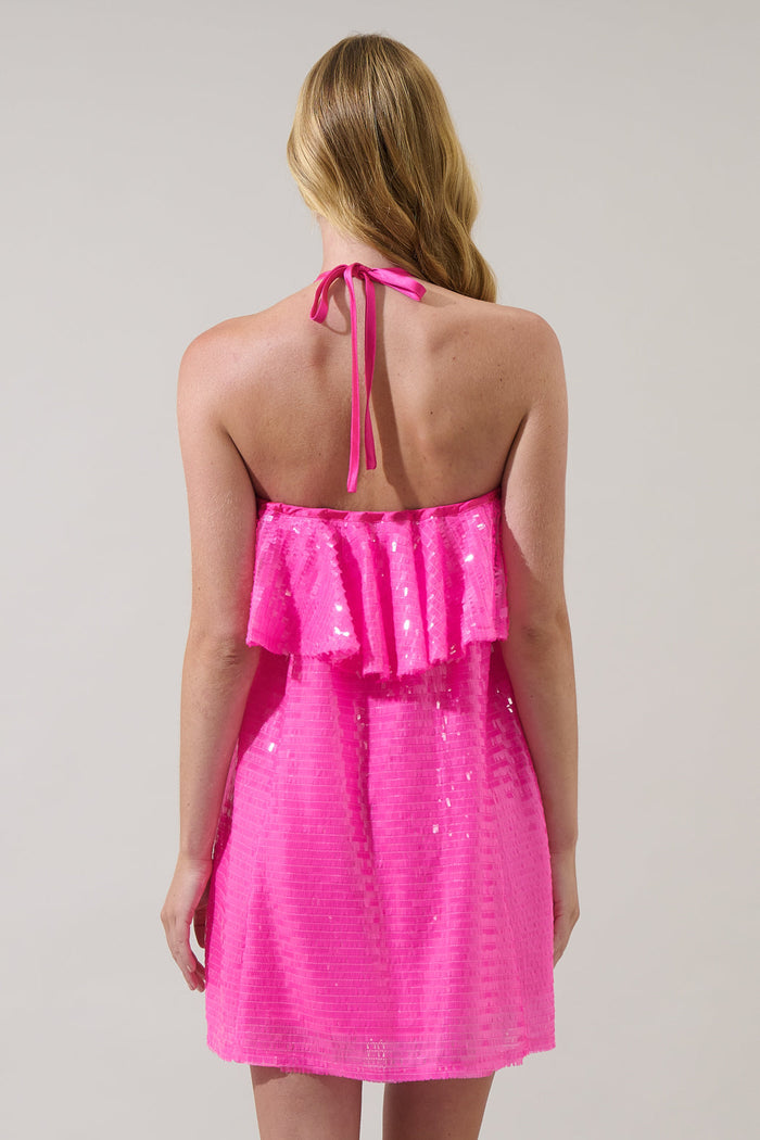 Liviana Sequin Shift Mini Dress