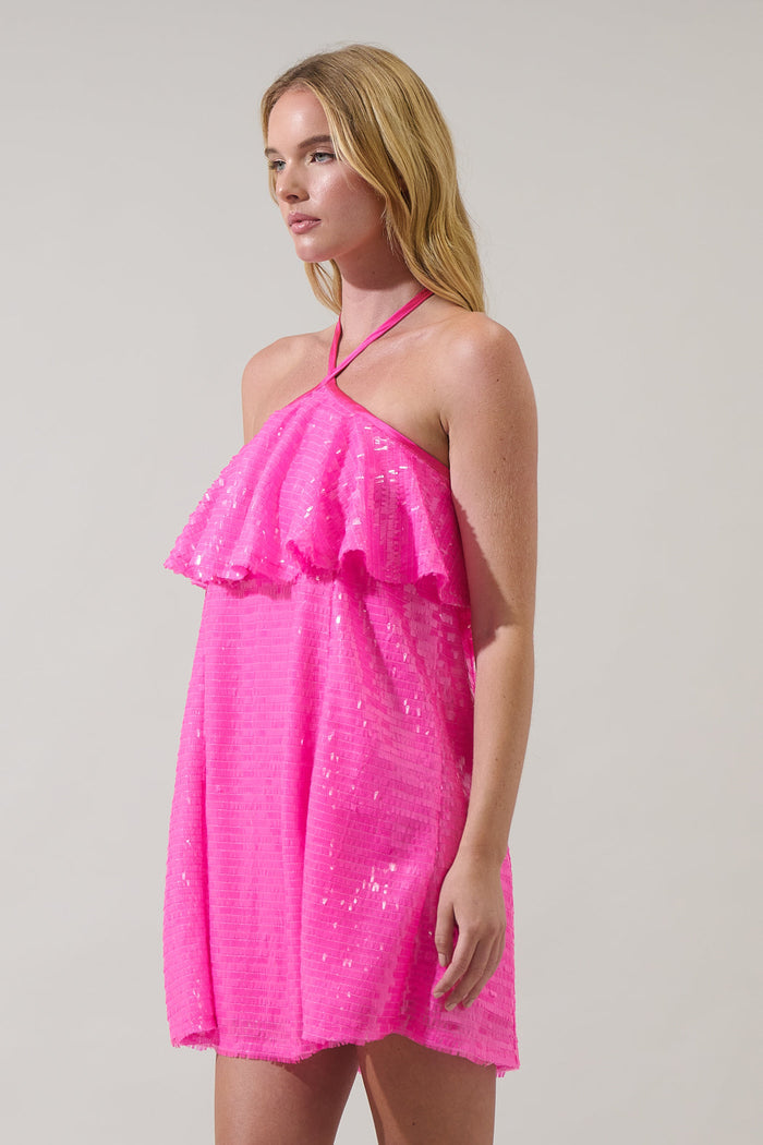 Liviana Sequin Shift Mini Dress