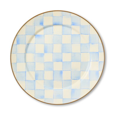 Mackenzie-Childs Charger Sky Check Plate Enamel