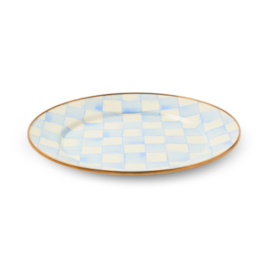 Mackenzie Childs Dinner Plate Sky Check Enamel