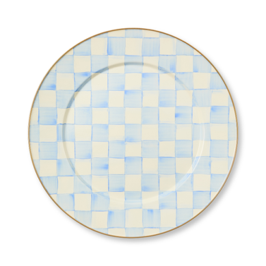 Mackenzie Childs Serving Platter Sky Check Round