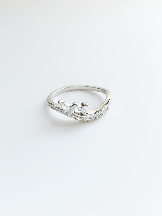magical sparkling wave ring- Silver sterling