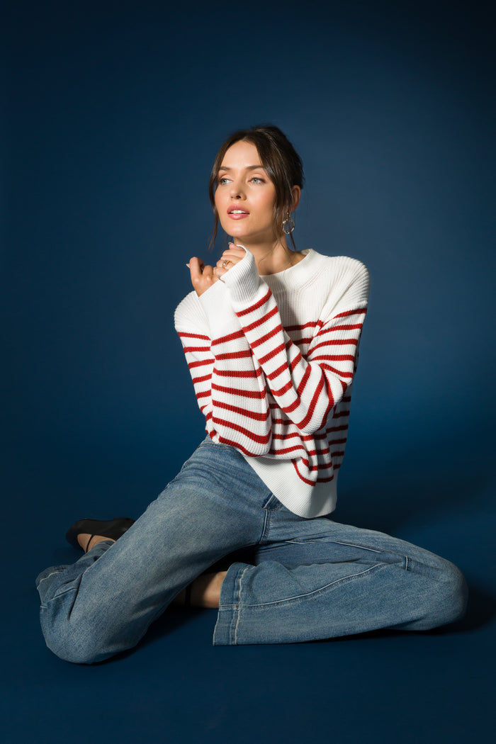 Margot Red Stripe Sweater - Sweaters - Velvet Heart Clothing