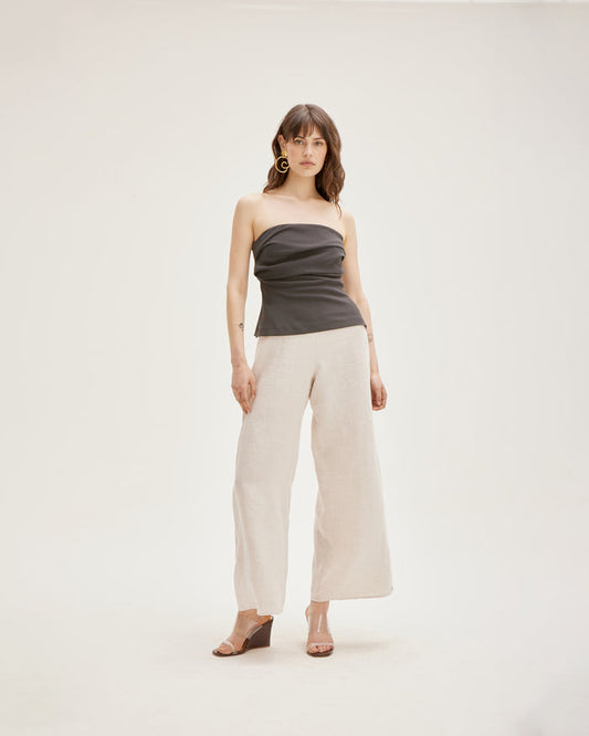 MARLEY LINEN PANT PETITE NATURAL