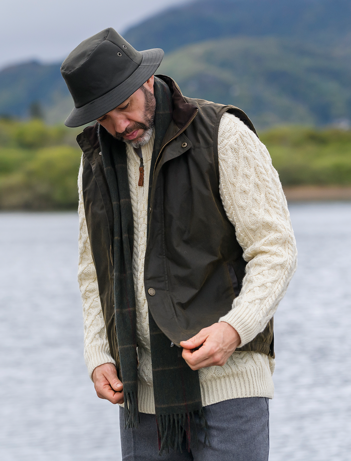 Mayfly Wax Gilet - Olive