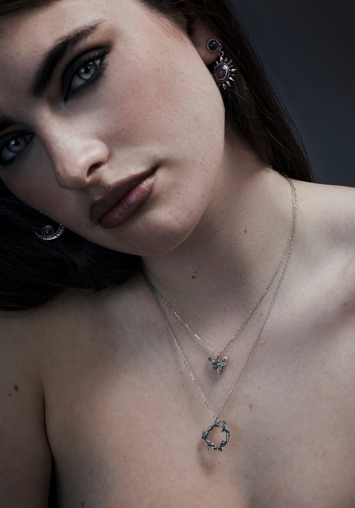 Maypole Sterling Silver Amethyst Fairy Necklace