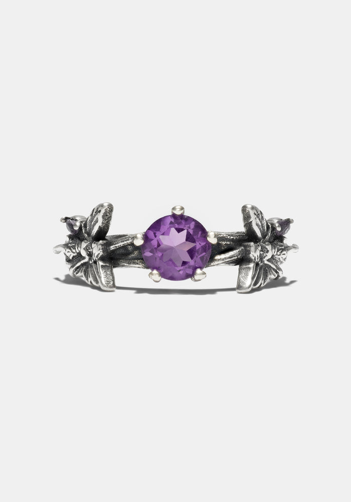 Maypole Sterling Silver Amethyst Fairy Ring