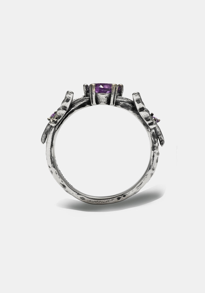 Maypole Sterling Silver Amethyst Fairy Ring
