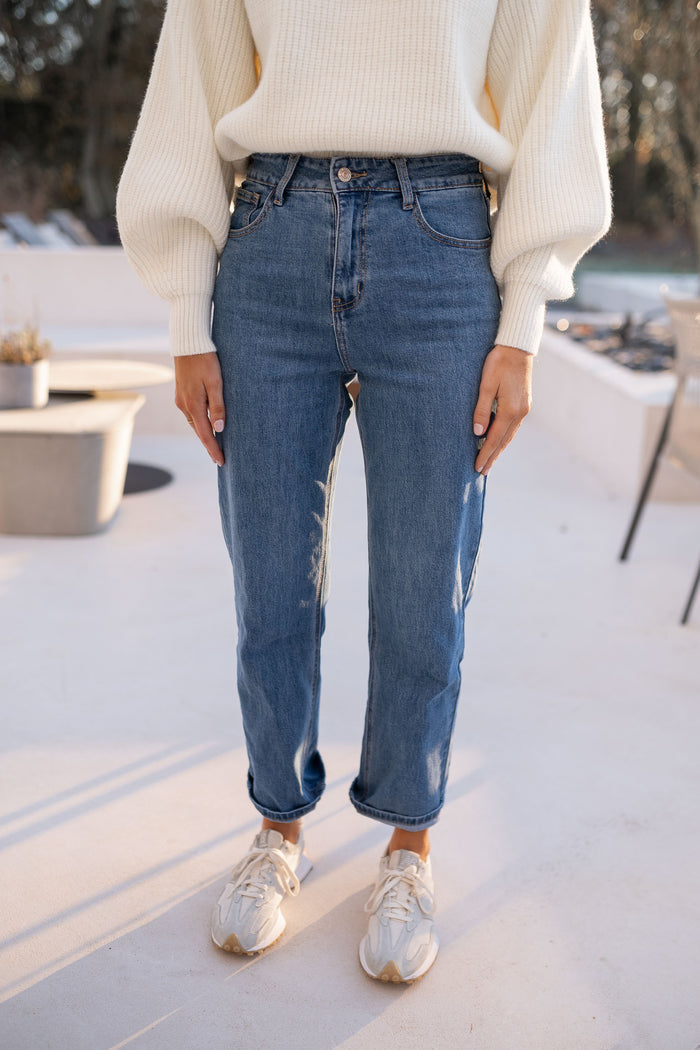 Medium-blue denim full length outfit