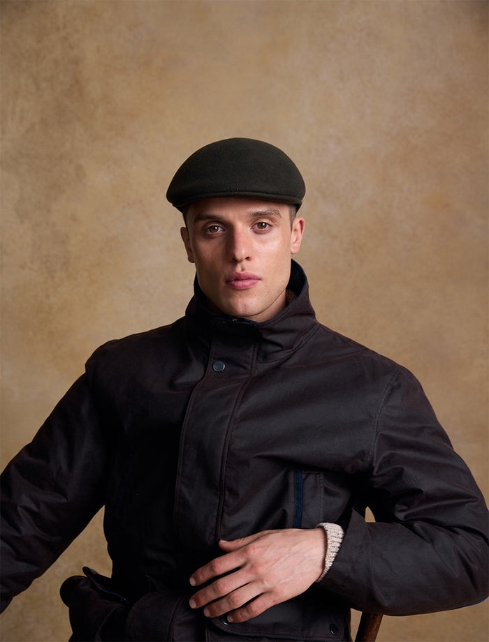 Men's Galway Felt Flat Cap #color_olive