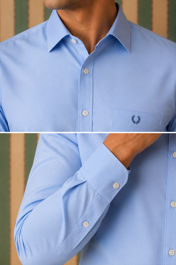 Men's Sky Blue Premium Formal Shirt | Full Sleeve Classic Fit