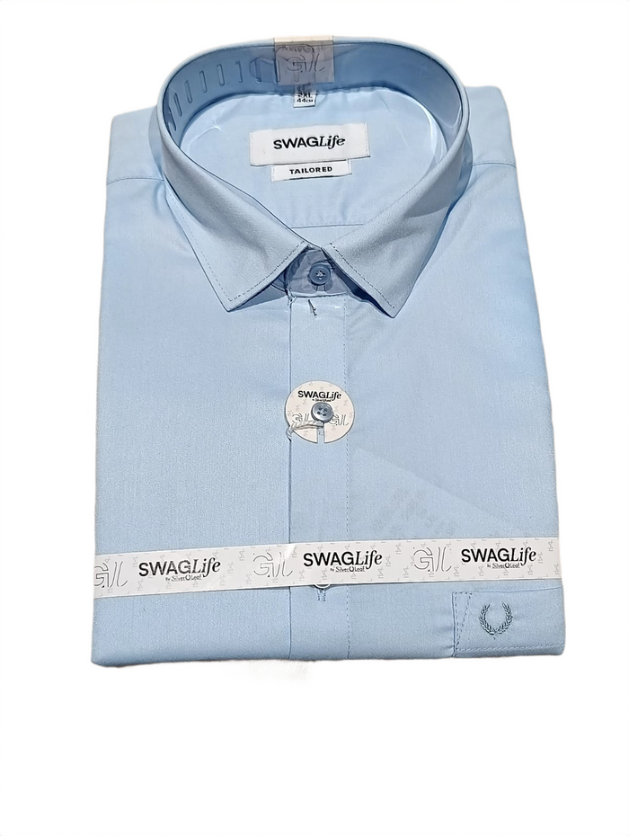 Men's Sky Blue Premium Formal Shirt | Full Sleeve Classic Fit