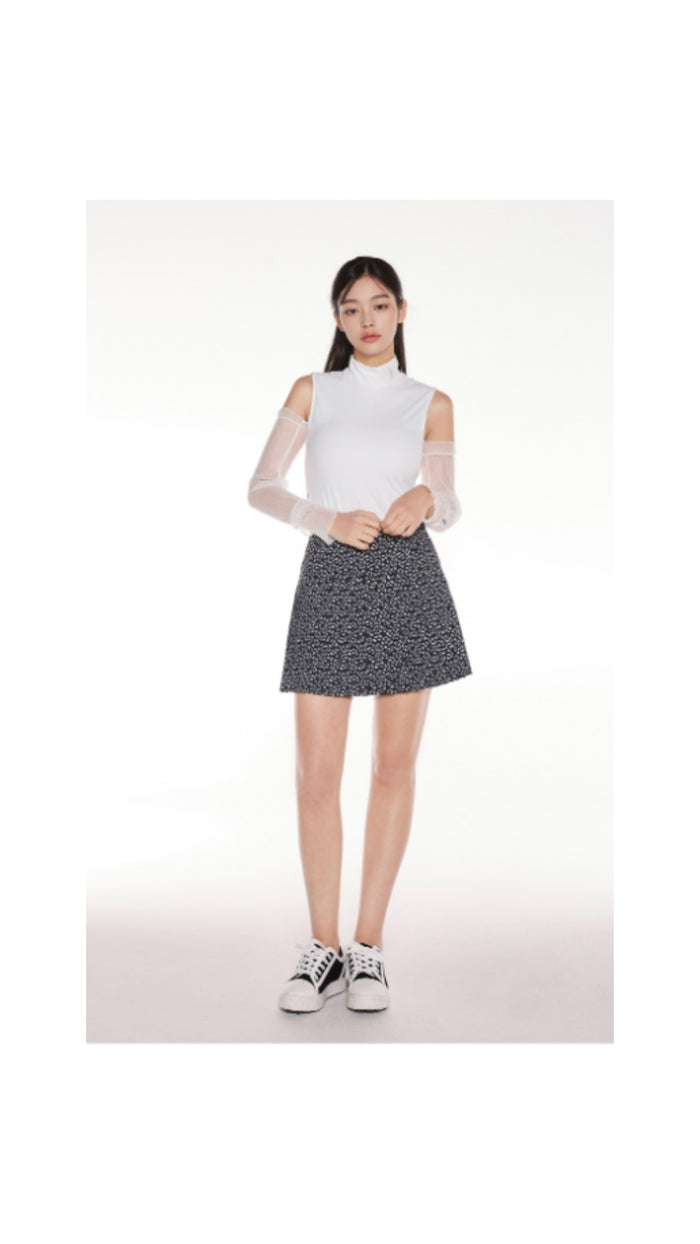 Mesh Crop Short Sleeve and Sleeveless Set (White)