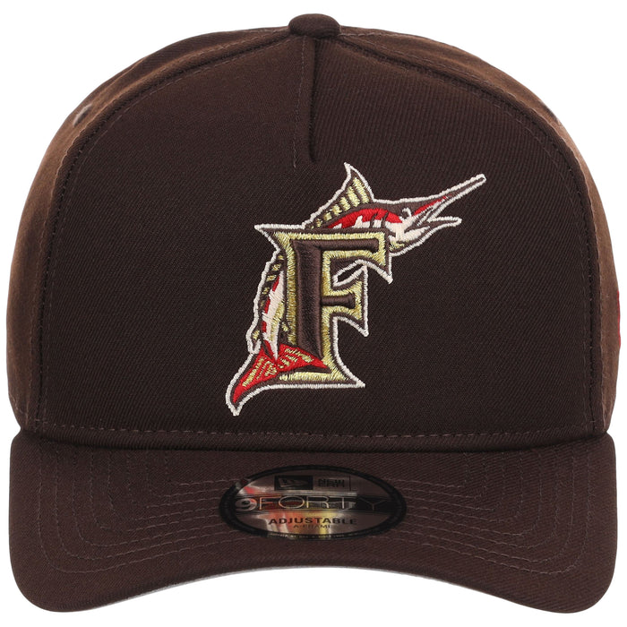 Miami Marlins MLB Burnt Wood FASHION CORE New Era 9FORTY A-Frame