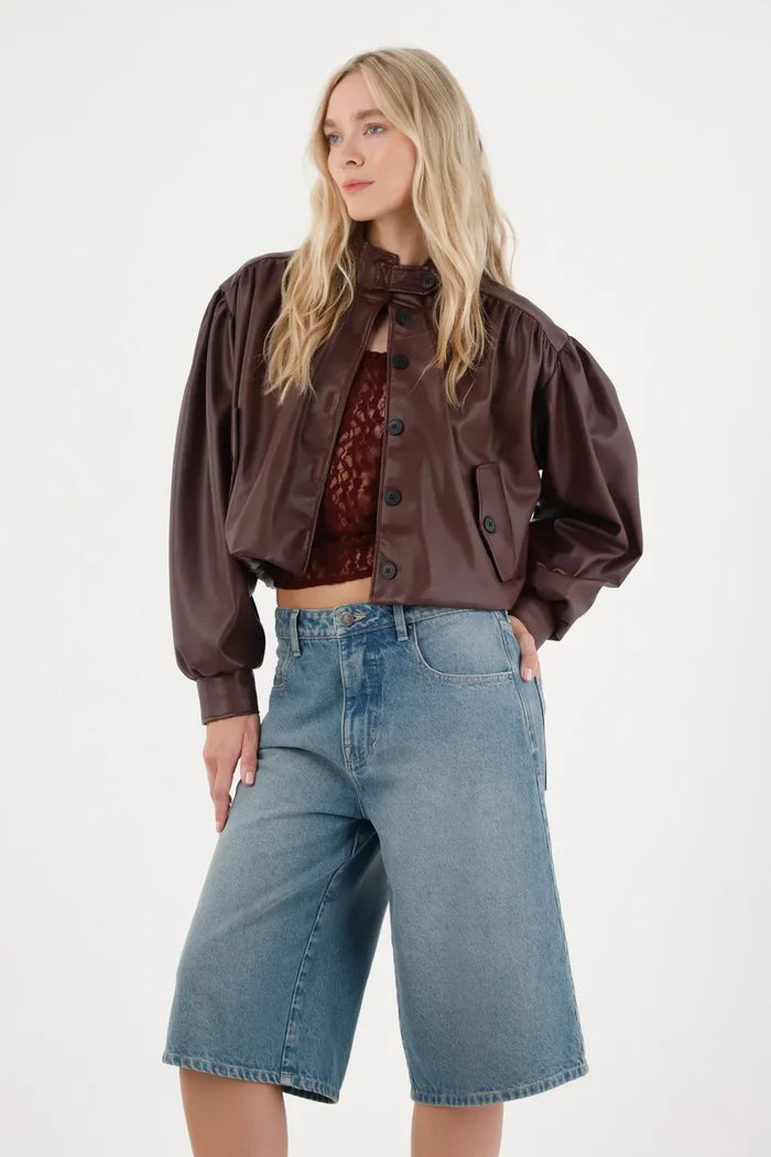 Mid Rise Blue Jorts for Women