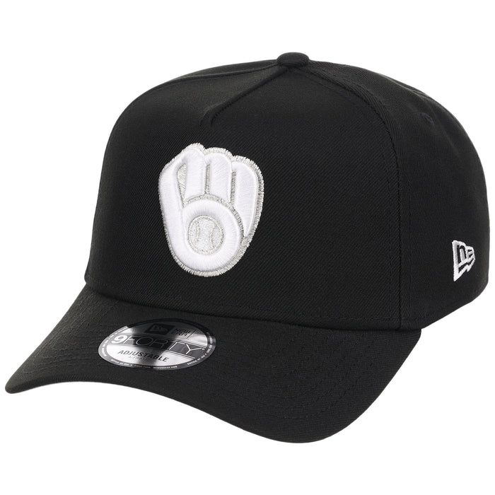 Milwaukee Brewers MLB Black x White FASHION CORE New Era 9FORTY A-Frame