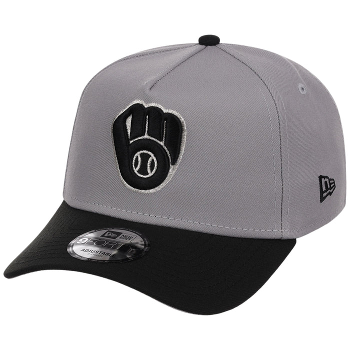 Milwaukee Brewers MLB Gray x Black FASHION CORE New Era 9FORTY A-Frame