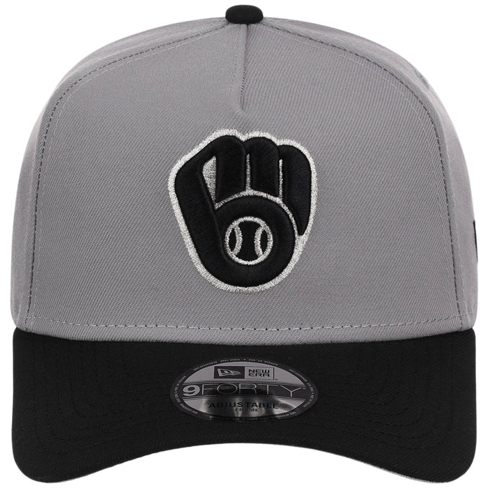 Milwaukee Brewers MLB Gray x Black FASHION CORE New Era 9FORTY A-Frame