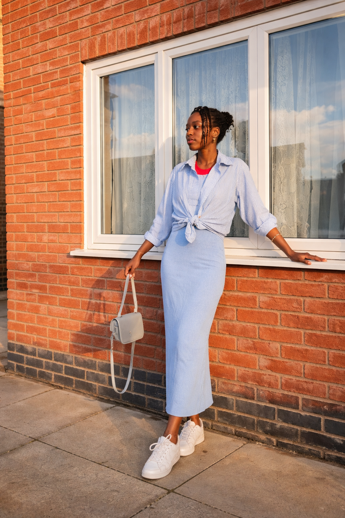 Modest Elegant knitted Maxi Dress – Christian Women's Church Dress | Short Sleeve Fitted Modest Dress | P31 Clothing
