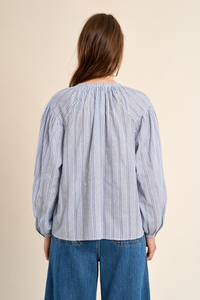 Molly Bracken Cotton Striped Blouse