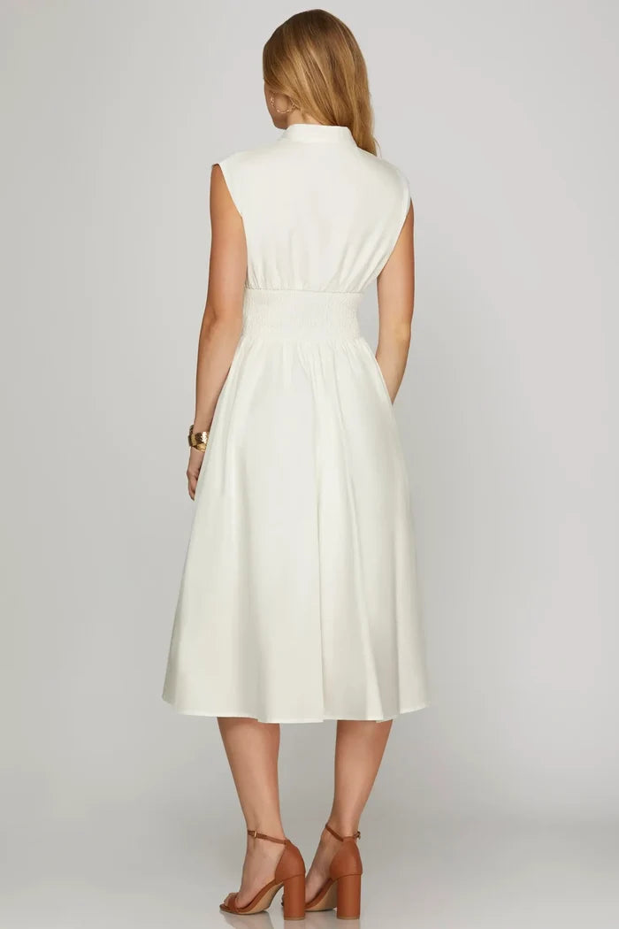 Monroe Midi Dress - White