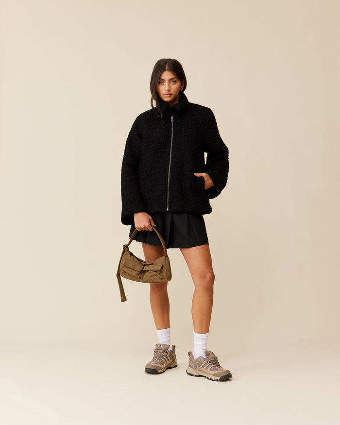 MORGAN LINEN MINI SKIRT  BLACK