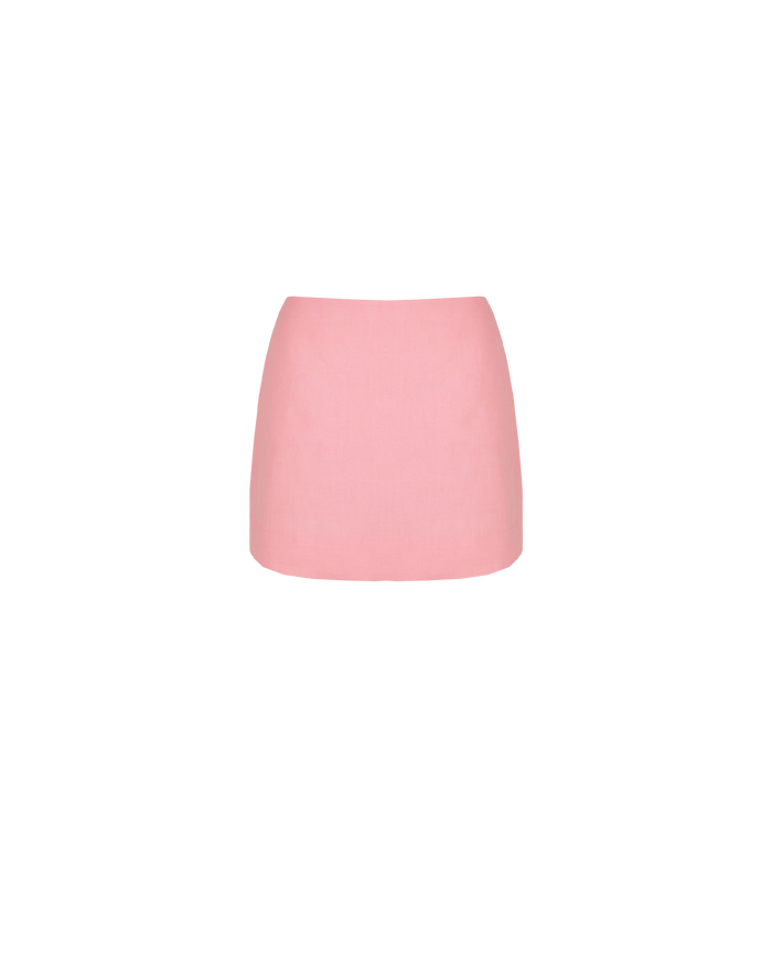 MORGAN LINEN MINI SKIRT  PINK