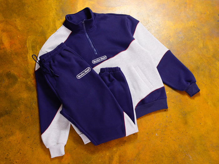 Motion Fleece 1/4 Zip Jumper - Navy / Grey Marle