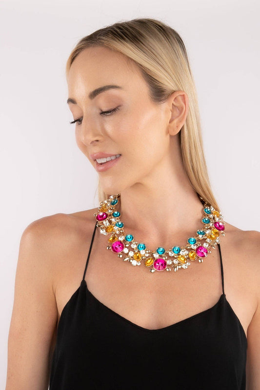Style the Multi Color Statement Necklace exclusively at Born To Glam