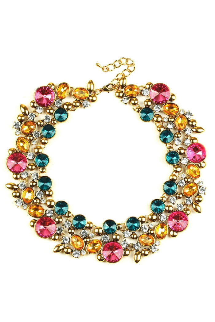 Style the Multi Color Statement Necklace exclusively at Born To Glam